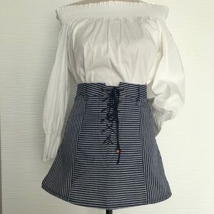 SALE‼️One Way Clothing Blue Striped Skirts Size 8